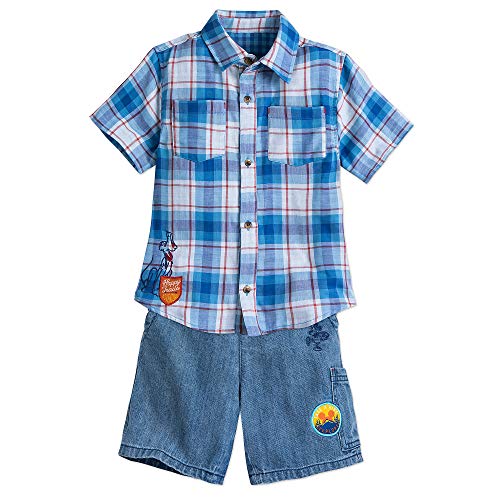 Conjunto Mickey Mouse de Disney para niños con short elástico azul de dos piezas
