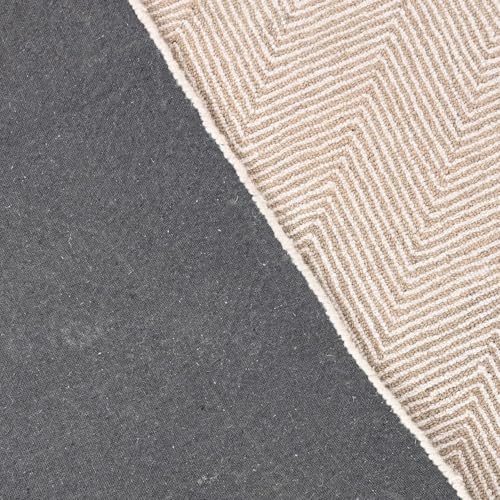 Tapete artesanal de lana contemporáneo 8'x10' beige miniatura 5