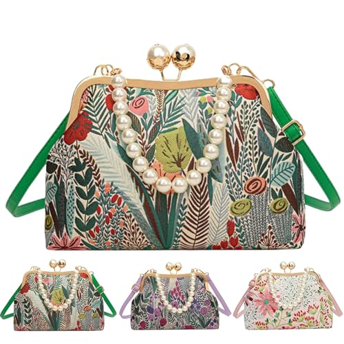 Crossbody Bags for Women Trendy Floral & Leaf Print Fashion Versatile Elegant Purse for Ladies Shoulder Sling Handbags