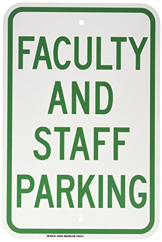 Panneau Faculty and Staff Parking vert et blanc pour signalisation