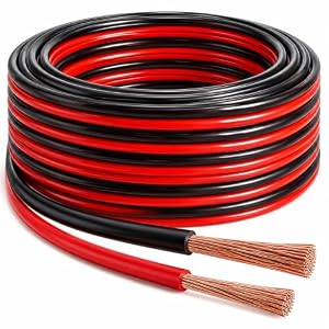 Xtremeauto 10m Speaker Cable 2 x 1.0mm² – 2 Core Red & Black Audio Cable with 89 Strands Per Core for Home Hi-Fi, Speakers, Amplifiers & Car Audio Systems