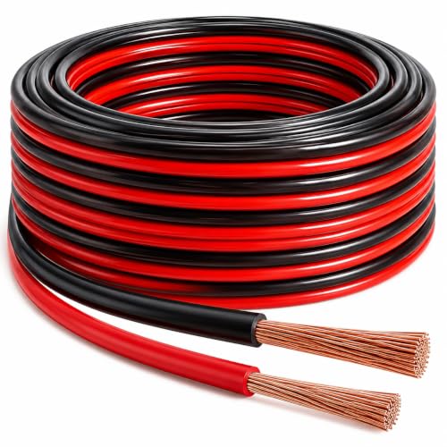 Xtremeauto 10m Speaker Cable 2 x 1.0mm 2 Core Red & Black Audio Cable with 89 Strands Per Core for Home Hi-Fi Speakers Amplifiers & Car Audio Systems