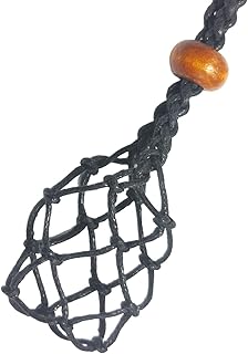 コードネックレスペンダントホルダー,調節可能なコードネックレスペンダントホルダー | ワックスロープエンプティストーンホルダー、DIYネックレスヒーリングストーンネットバッグ、クォーツ用ペンダントメッシュバッグ、ラフストーン、鉱石 Xiaoxigua