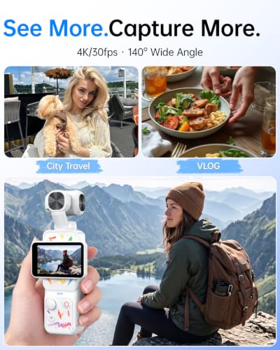 4K Vlogging Camera, Pocket Video Camera with Face Tracking & WiFi - Image 4