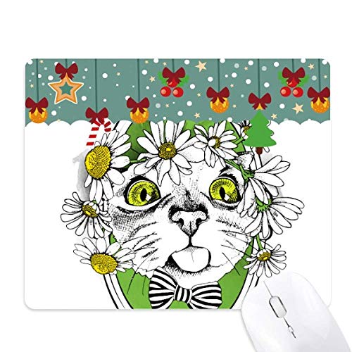 Tapis de souris en caoutchouc motif nœud fleur pour faune et animaux