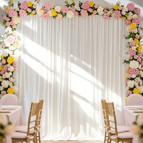 Telón de fondo de gasa marfil 10ft x 8ft para decoración de boda miniatura 1