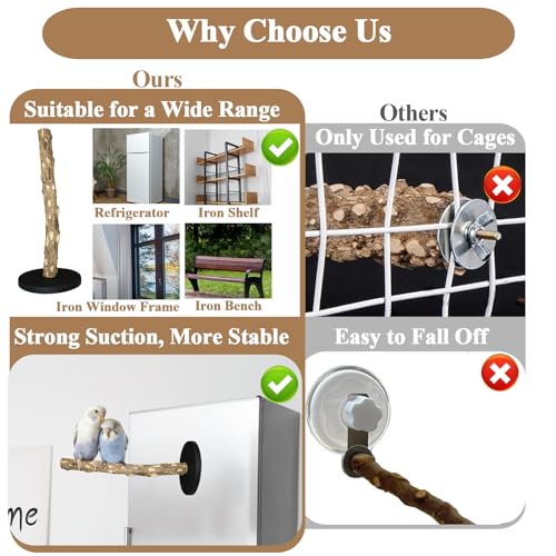 Image of Bird Stand Perch Toy, Double Layer Spinning Parakeet Toys Exercise Wheel Cockatiel Toy for Cages Wooden Perchs for Small & Medium Birds Cage Accessories for Parakeets Lovebirds Conures (Black)