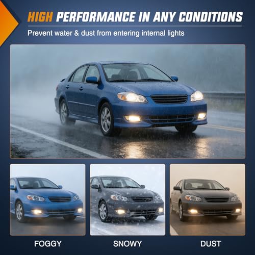 Image of Nilight Fog Lights Assembly Compatible with 2003 2004 Toyota Corolla w /H3 12V 55W Bulbs Clear Lens Driver and Passenger Side