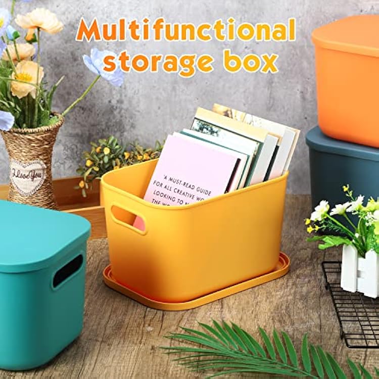 Hoolerry 8 Pieces Colorful Storage Bins with Lid, India | Ubuy