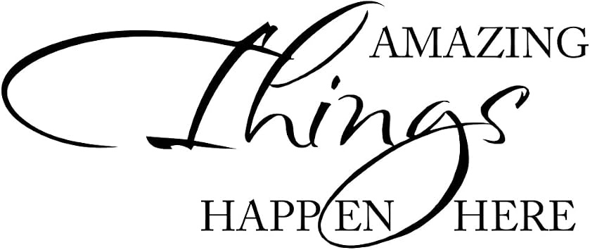 Amazing Things Happen Here Vinyl Wall Decal Stickers Saying Home Decor Quotes