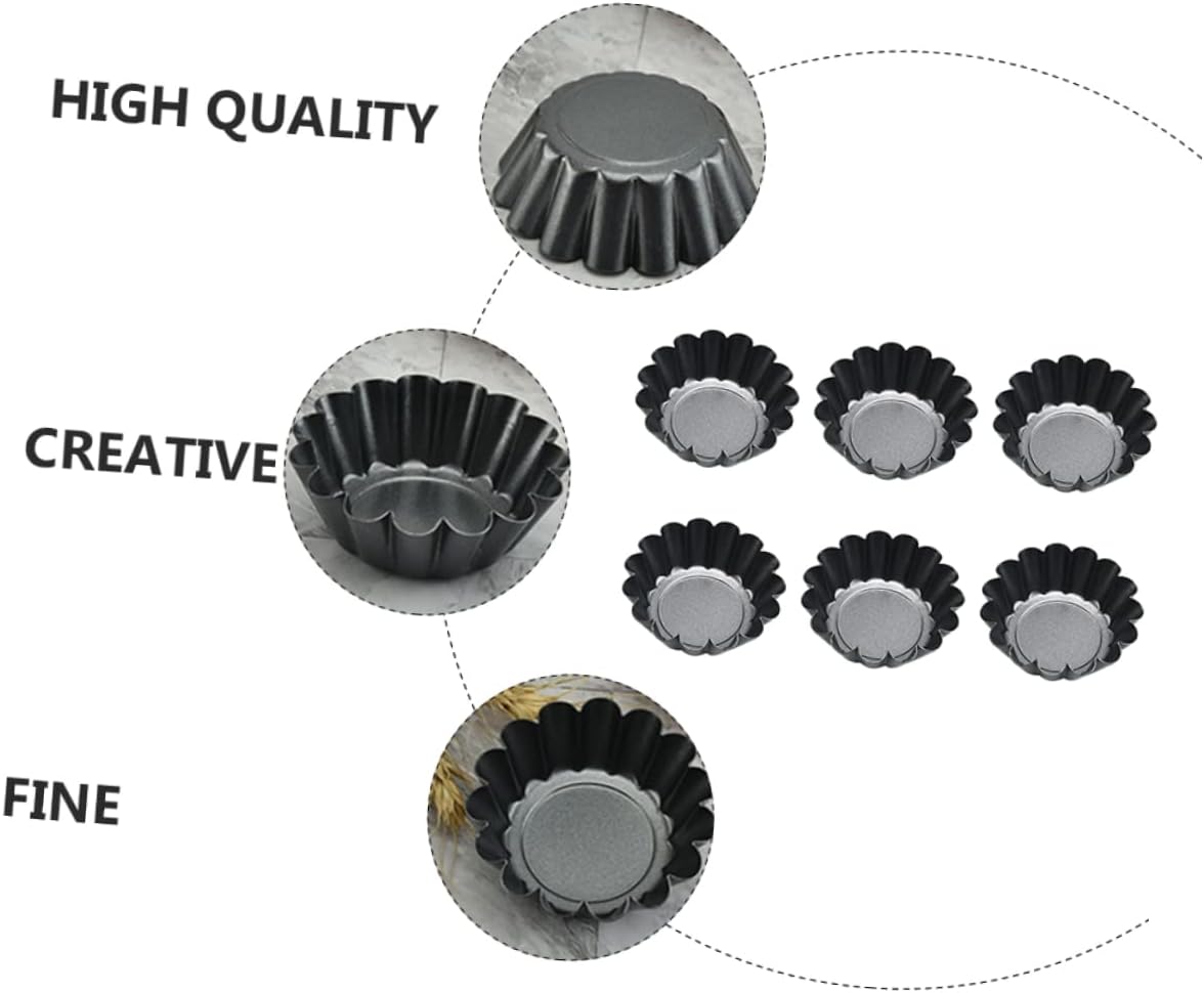 GLEAVI 6-Piece High-Temperature Iron Chrysanthemum Tart Baking Mold Set Sturdy Non-Stick DIY Cake Tools for Home Baking