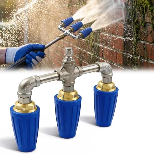 Triple Turbo Nozzle Pressure Washer�C360° Rotating Turbo Nozzle with 1/4" Quick Connector �C4000 PSI, for Power Washer for Drivewa
