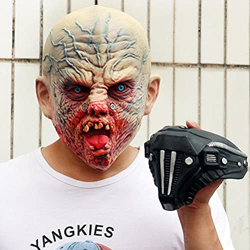 Zombie Masker, Walking Dead Volledig Hoofdmasker Met Afneembaar Gezichtsmasker, Latex Veranderend Volledig Hoofdmasker… - Image 5