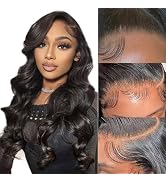 Blonlier 13x6 Lace Front Wigs Human Hair Pre Plucked 180 DensityHD Body Wave Lace Front Wigs Huma...