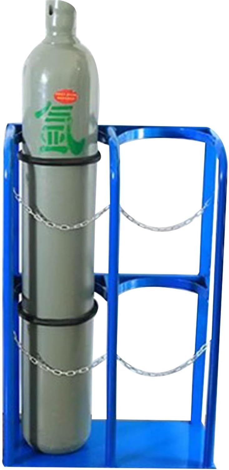 GTHTUHFD Oxygen Tank Cart, Oxygen Cylinder Cart, Steel Heavy-Duty Oxygen Tank Carrier/Gas Cylinder Fixed Shelf, Factory Workshop Garage Cylinder Tank Rack Base,60x30x100cm