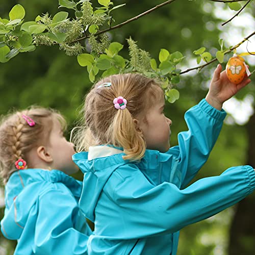 7Rainbows 10 Pcs (5 Pairs) 5 Colors Cotton Elastic Toddler Hair Ties Ponytail Holders Soft Elastic Hair Bands With Flowers For Toddlers Girls Kids Hair Accessories #TOP4