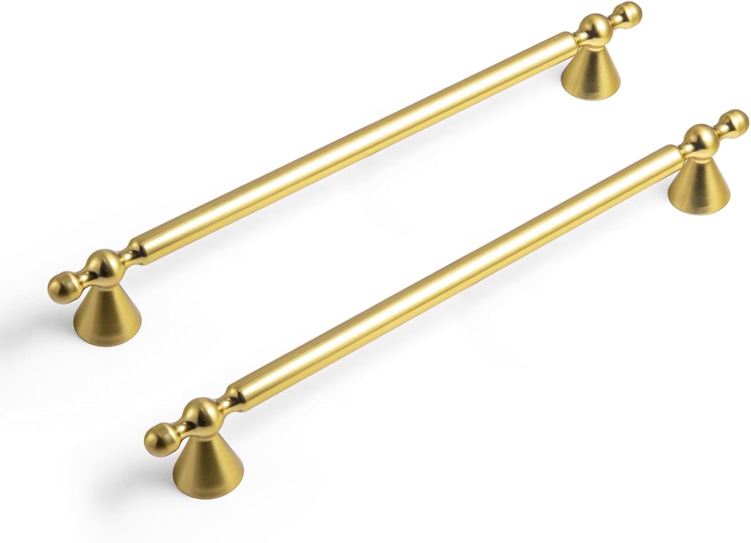 Goo-Ki Cabinet Drawer Pulls 7.56" (192mm) c-c Zinc Alloy Kitchen Hardware - 6 Pack Brushed Gold Bar Pull Handles for Cupboard Wardrobe,3002LSJ-192