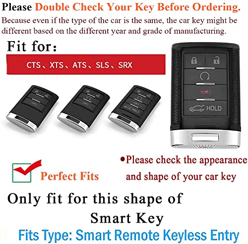 Sanrily Keyless Key Fob Cover Case For Cadillac Ct5 Srx Sts Dts Cts Ats Ct4 Abs Plastic Leather Key Protector Shell With Metal Keychain Pink #TOP1