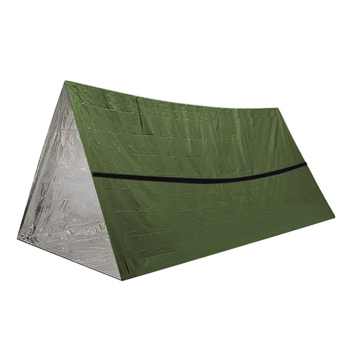 FONGKNOX Survival Tent Emergency Thermal Blankets Thermal Rescue Shelter Foldable Survival Tent for Outdoor Camping Hiking Adventure Green