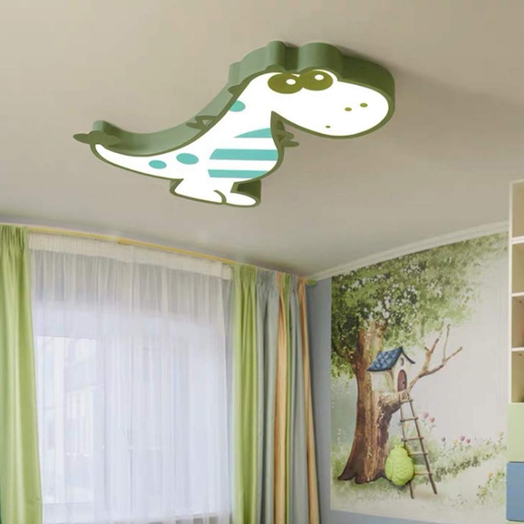 LED Dinosaurier Deckenleuchte Junge Schlafzimmer Deckenlampe Moderne Innendekoration Kronleuchter Kindergarten Leuchten Dimmbare Deckenlicht Kreative Wohnzimmer Schlafzimmer Kinderzimm,60cm/green…