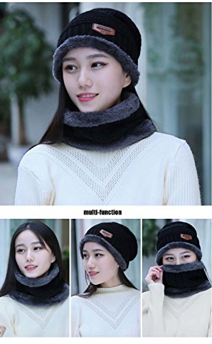 Hindawi Winter Scarf Hat Womens Beanie Slouchy Knit Warm Snow Outdoor Skull Cap Grey #TOP5