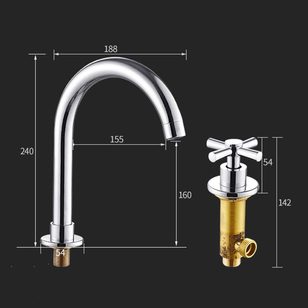 Grifo Lavabo 3 Orificios Cromado Latón Doble Asa Tipo Partido Frío y Calor Grifos Lavabos