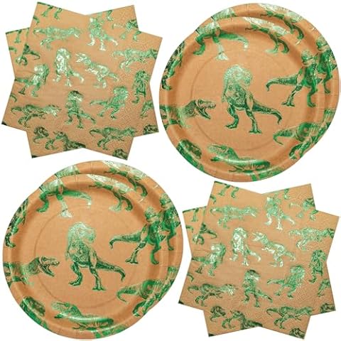 Dinosaur Paper Plates and Napkins Set Cover