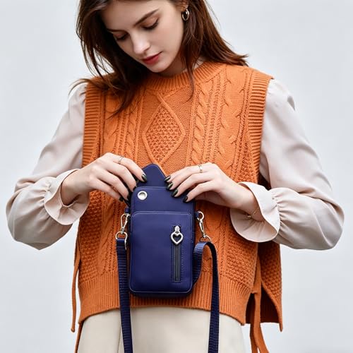 Image of Women's Mobile Pouch, Stylish Crossbody Phone Bag with Multiple Pockets, Lightweight Organizer for Daily Essentials, Compact Commute Accessory