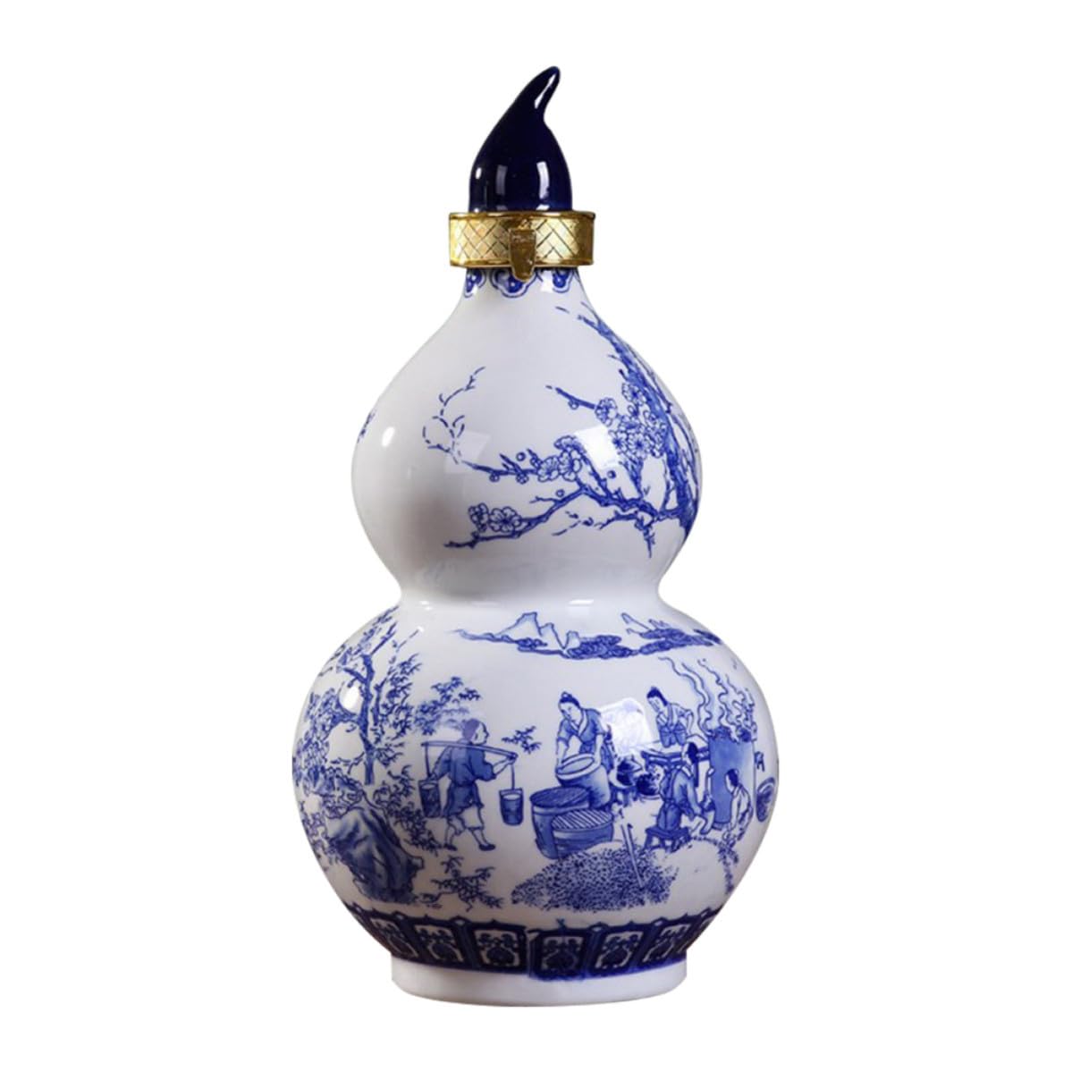 Botella de cerámica para vino con diseño de calabaza y exhibición estable Toddmomy