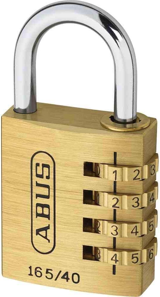 ABUS Combination Lock 165/40 - Brass Padlock - with Individually Adjustable Combination Code - Suitcase/Locker - ABUS Security Level 4