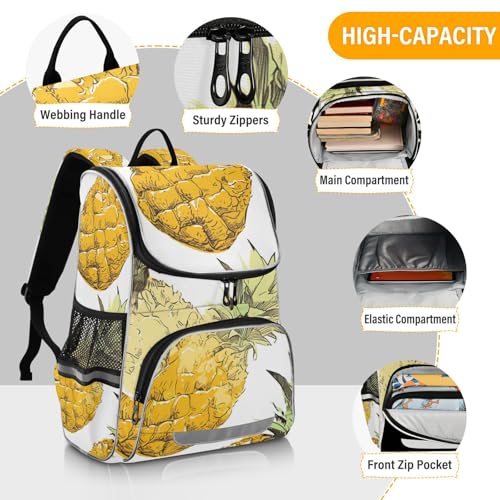Mochila infantil de piñas con bandas reflectantes para colegio y viaje 4