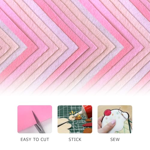 Image of 30Pcs Stiff Felt Sheets, 1mm Thick Felt Fabric Squares for Sewing & DIY