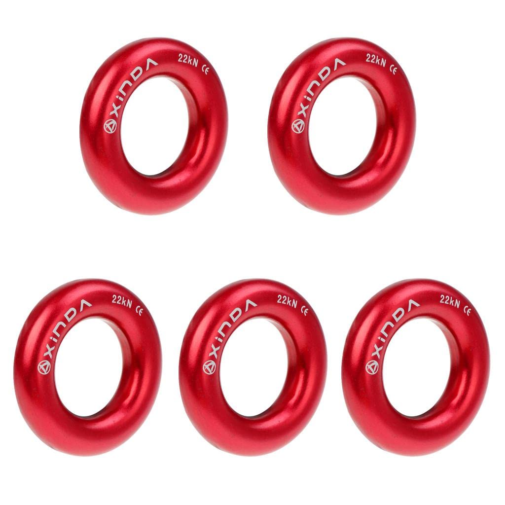 5 Piezas Anillo de Rappel O Anillo de Escalada Conector Ligero Material Aleación Caliente Aluminio Magnesio Apto para Arborista Colocación Hamaca