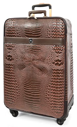 Valise à roulettes crocodile marron pour vos séjours de deux semaines - 5