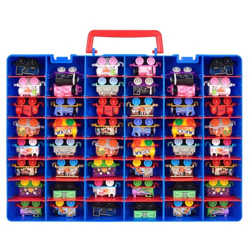 ALCYON Toy Storage Case - Compatible with Thomas & Friends MINIS Engines & Disney Doorables Collectible Mini Figures - Blue (Box Only)