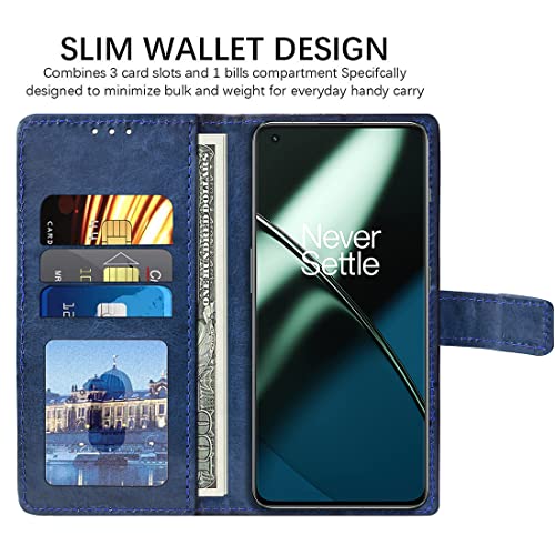 Image of Flip Cover Back Case for OnePlus 11 5G / 11R 5G | Premium Leather Finish | Inbuilt Pockets & Stand | Flip Cover Back Case for OnePlus 11 5G / 11R 5G (Blue)