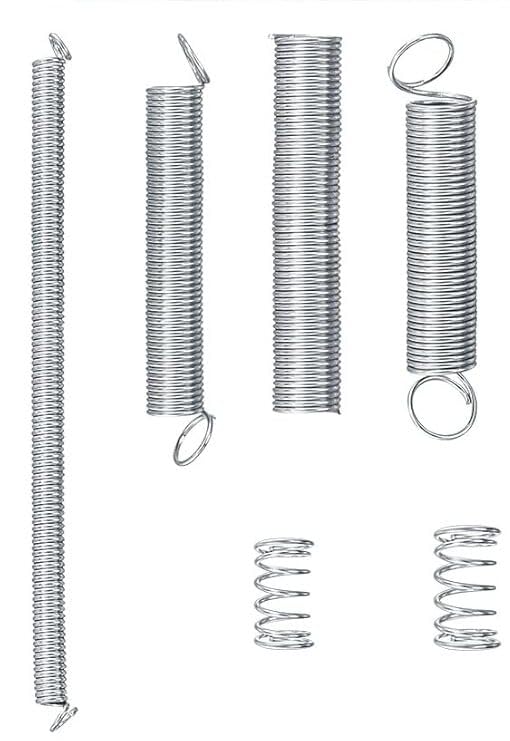 IMPRINT Compression and Extension Spring Assortment Kit, Stainless Steel, 6 Different Sizes, 6 Pieces, Silver, for DIY Repairs and Projects-image-11