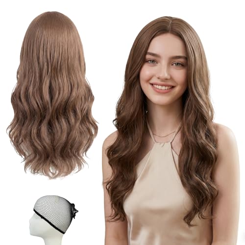 Leogony Long Light Brown Wig for Women 25.6 inch Realistic Lightweight Wigs for Daily Wear Cosplay and Parties