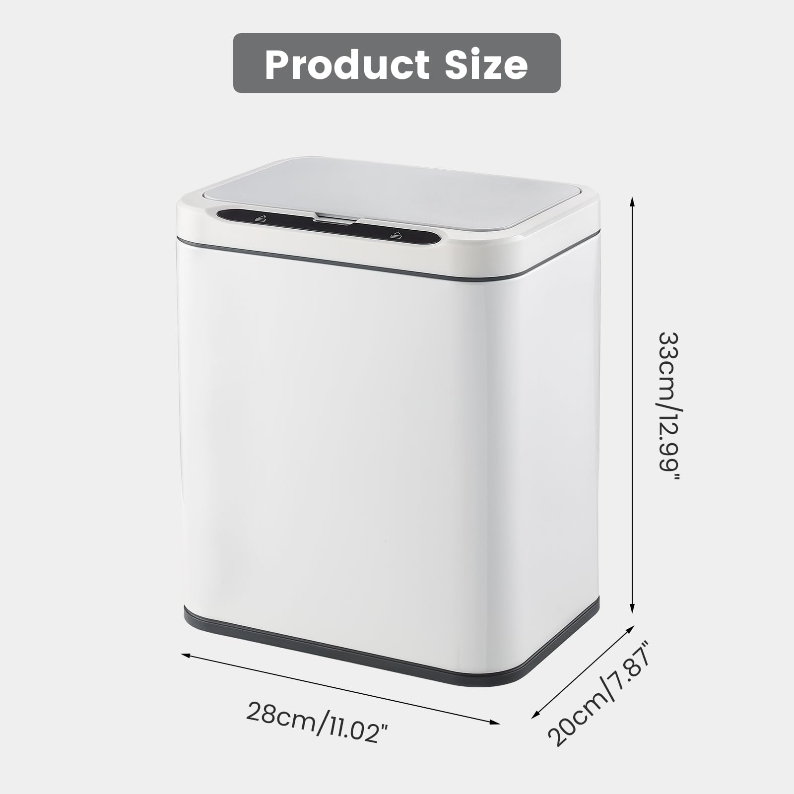 Snapklik.com : ELPHECO Stainless Steel Office Trash Can Motion Sensor ...