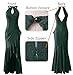 VFSHOW Womens Halter Neck Formal Cutout Ruffle Slit Ruched Prom Maxi Dress 2023 Wedding Guest Sexy Elegant HI-LO Mermaid Cocktail Sparkly Evening Long Gown (Green, X-Large) 10907 GRN XL