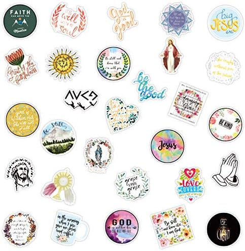 100PCS Christian Stickers Religious,Variety Bible Faith Stickers,and Beautiful Jesus and Cross Stickers Inspirational Positive Affirmation Decal Cute Bible Accessories and Christian Gifts