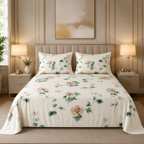 GADDA CO 300 TC Cotton Feel Premium Glace Cotton Flat Printed Bed...