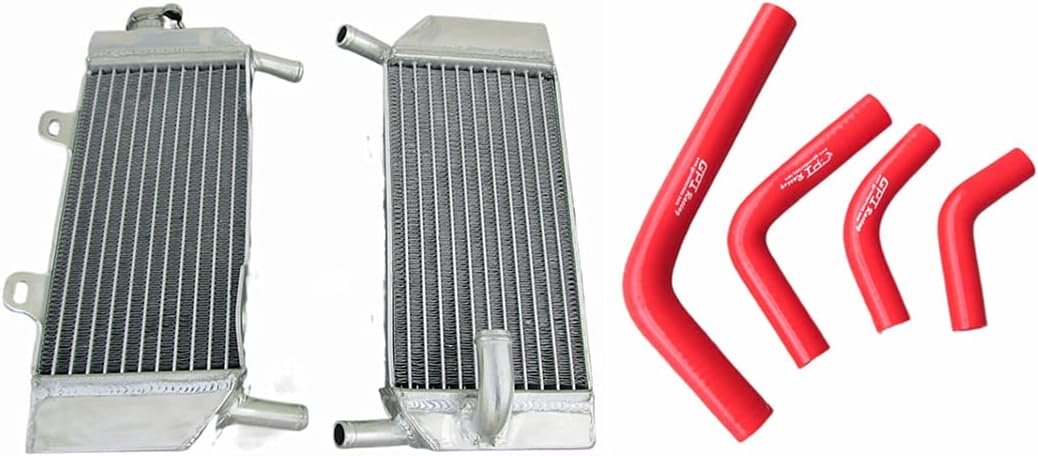 Aluminum Radiator + Silicone hose for 2004-2009 Honda CRF250X CRF250R 2005 2006 2007 2008 (Red)