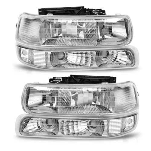 Ropaix - Ropaix Feux Circulation Diurne Pour Chevy Pour Silverado 1999-2002 Pour Suburbain Pour Tahoe Phares Corner Signal Lights Logement Lentille Claire Sans Ampoule Feux Avants Auto