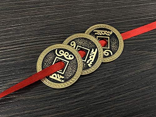 Miniatura 4 de SUMAG Monedas chinas y cinta Trucos de magia 3 monedas Penetran Encendido/Apagado Cinta Magia Magiciain Primer plano Ilusiones Trucos de truco