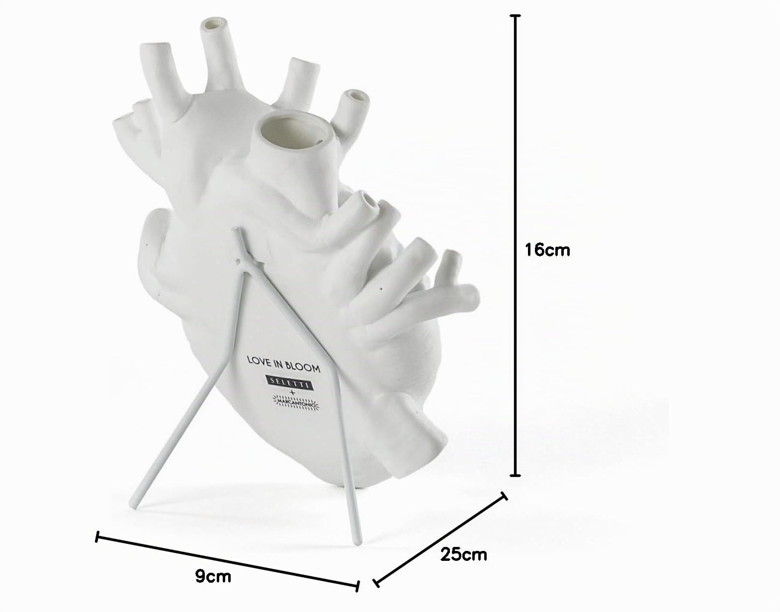 Amazon.de: Seletti Love In Bloom Porcelain Heart Vase cm.16,5X9 H.25