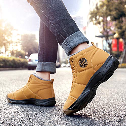 Image of UPSOLO Mens Winter Trekking Backpacking Snow Boots Water Resistant Shoes Anti-Slip Fully Fur Lined Casual Lightweight Hiking Boot