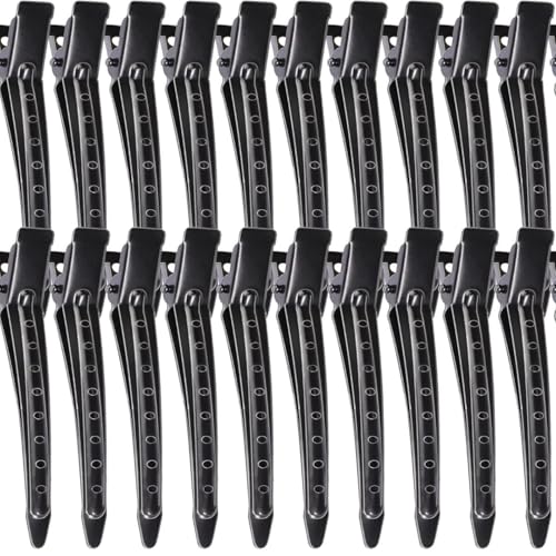 40 pinzas metálicas para cabello estilo pato, negras miniatura 1