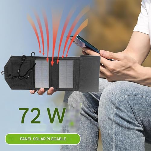 Panel Solar para Camping 72W Portátil Inversor Impermeable para Exterior 4