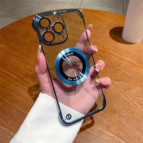 Coque transparente magnétique iPhone 14 Plus étui rigide sans bordure